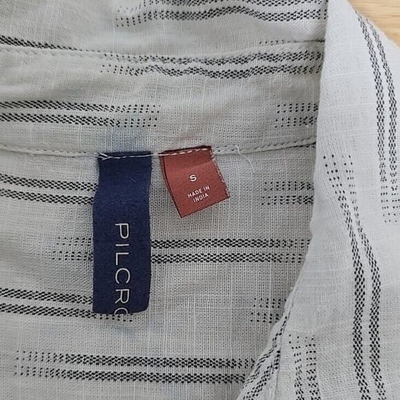 Anthropologie Pilcro Embroidered Surf Button Down Top Size Small Short Sleeve - Picture 3 of 11